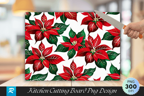 Rich Poinsettia Floral Christmas Cutting Graphics