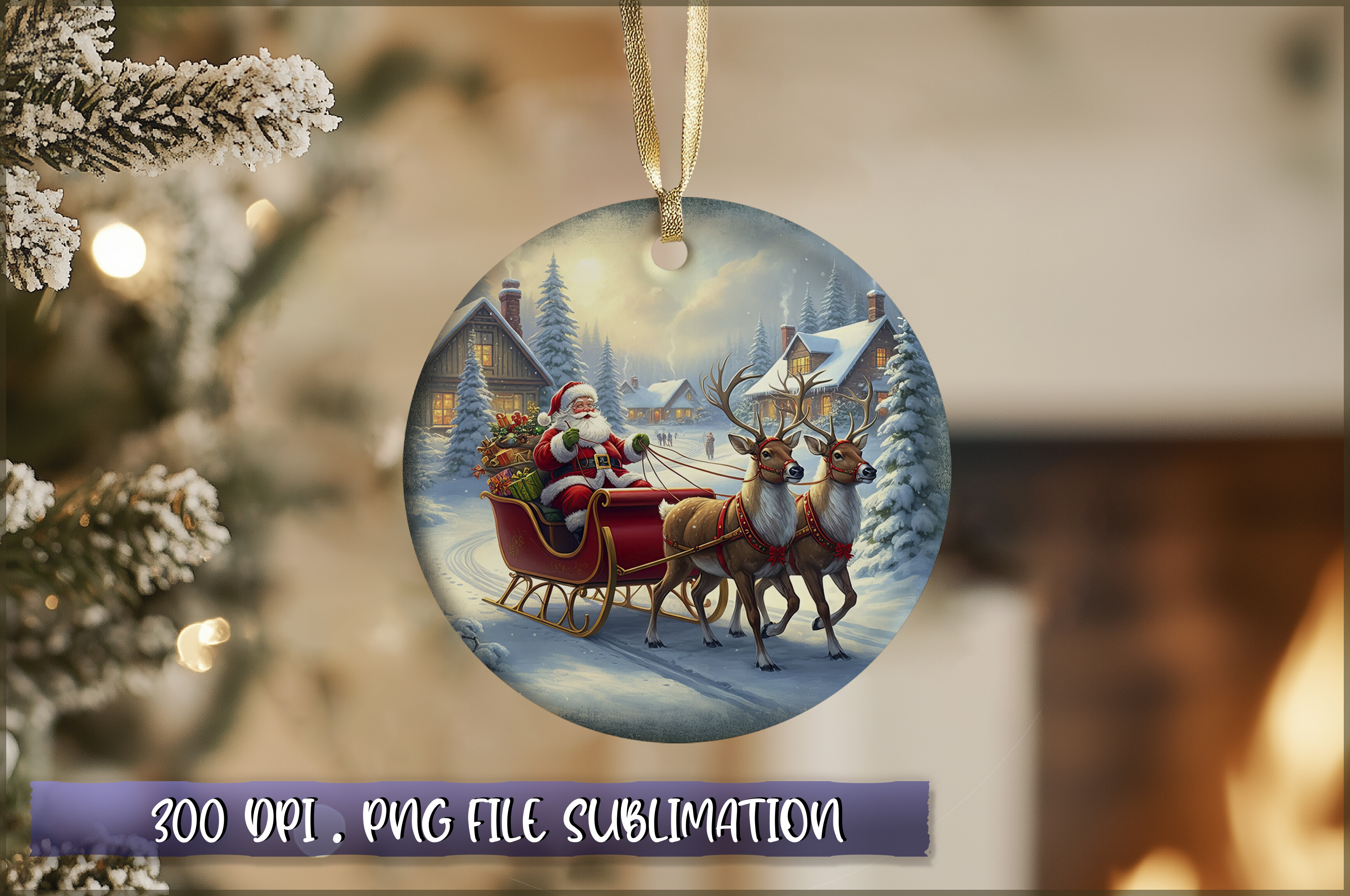 Vintage Christmas Ornaments Clipart PNG