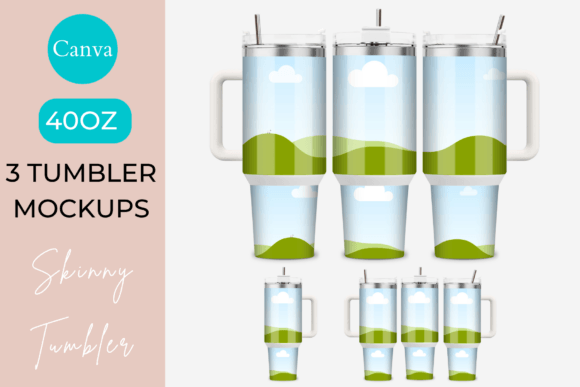 40oz Tumbler Mockups for Canva