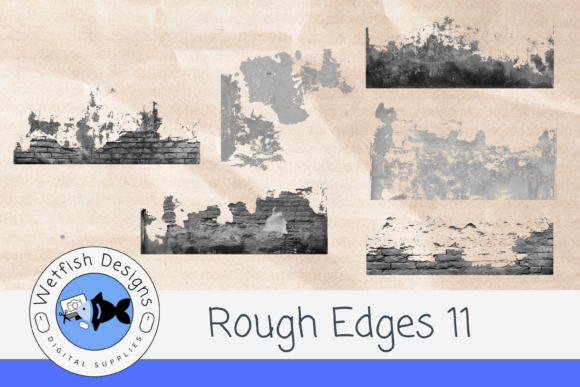 6 Distressed PNG Texture Edges (Set 11)