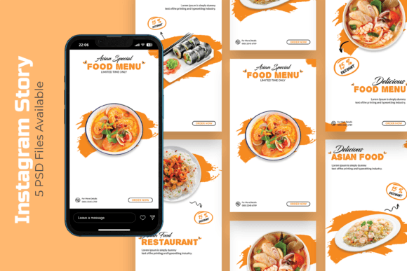 Preview of Asian Food - Instagram Story Template food social media design template