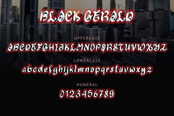 Black Gerald Font PNG with transparent background - Preview 5