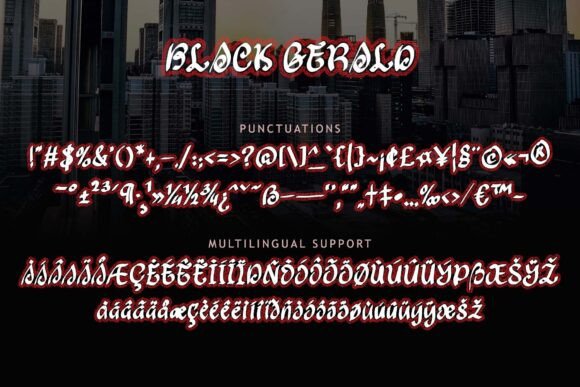Black Gerald Font PNG with transparent background - Preview 6