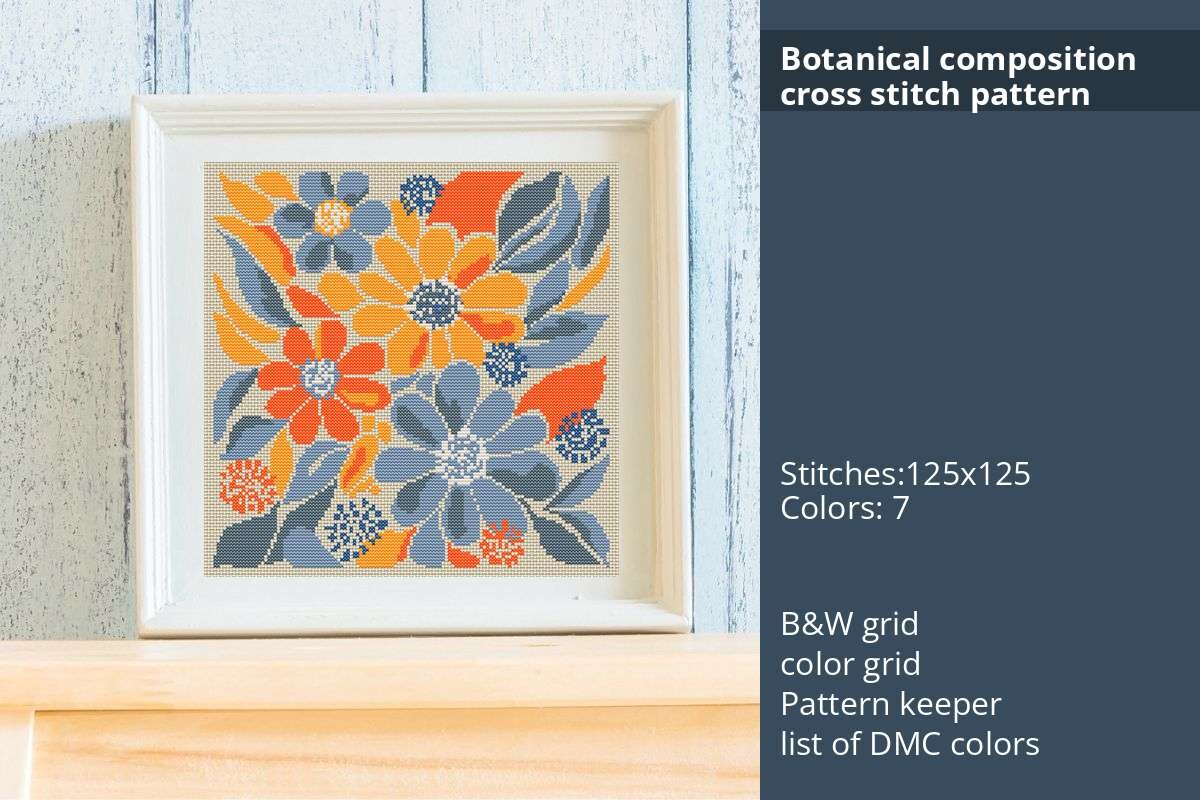 Botanical Composition Cross Stitch