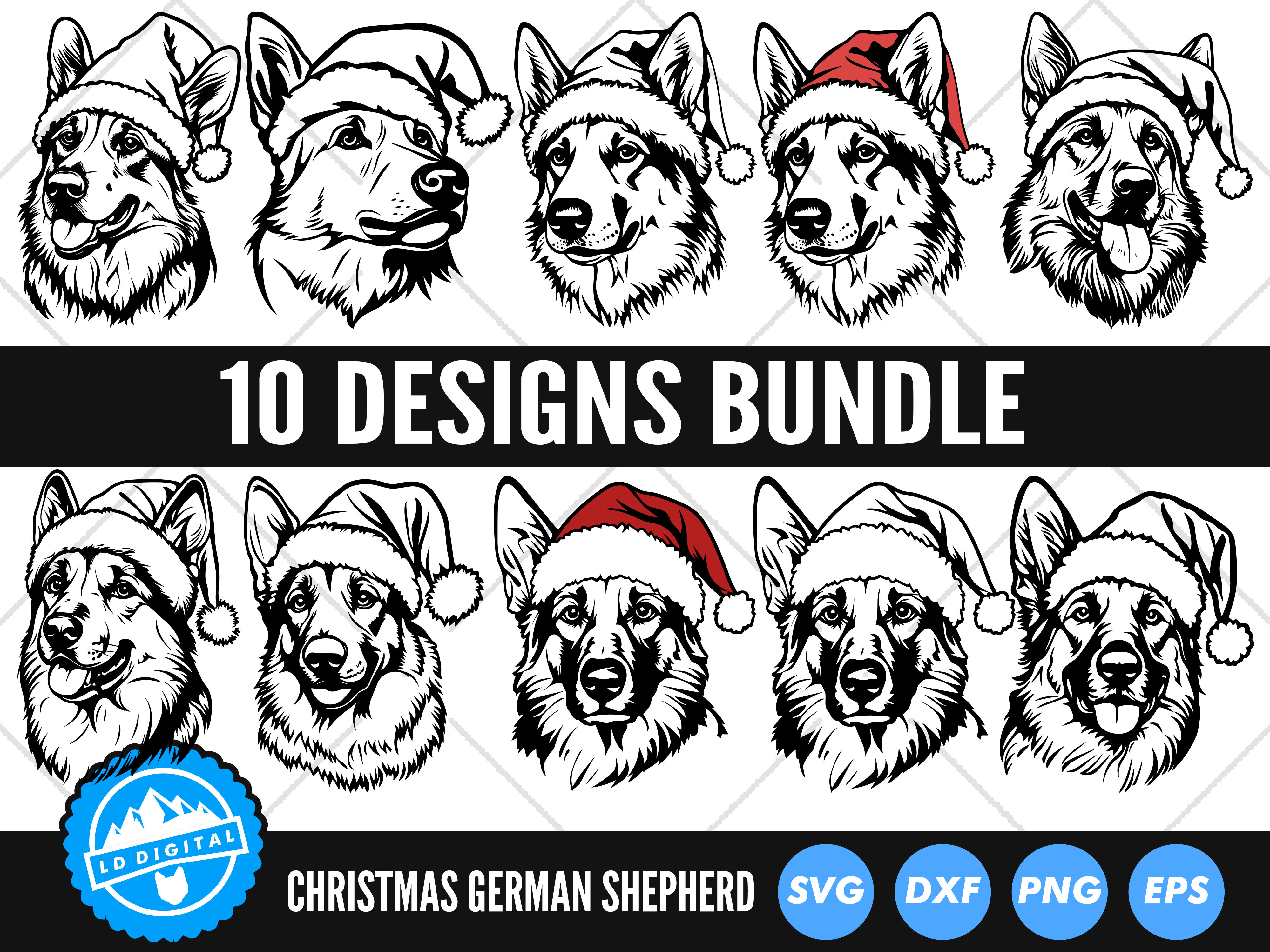 Christmas German Shepherd SVG | Dog SVG Graphic by lddigital · Creative ...