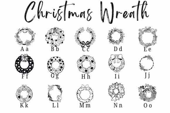 Christmas Wreath Font - Preview 1