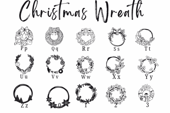 Christmas Wreath Font - Preview 2
