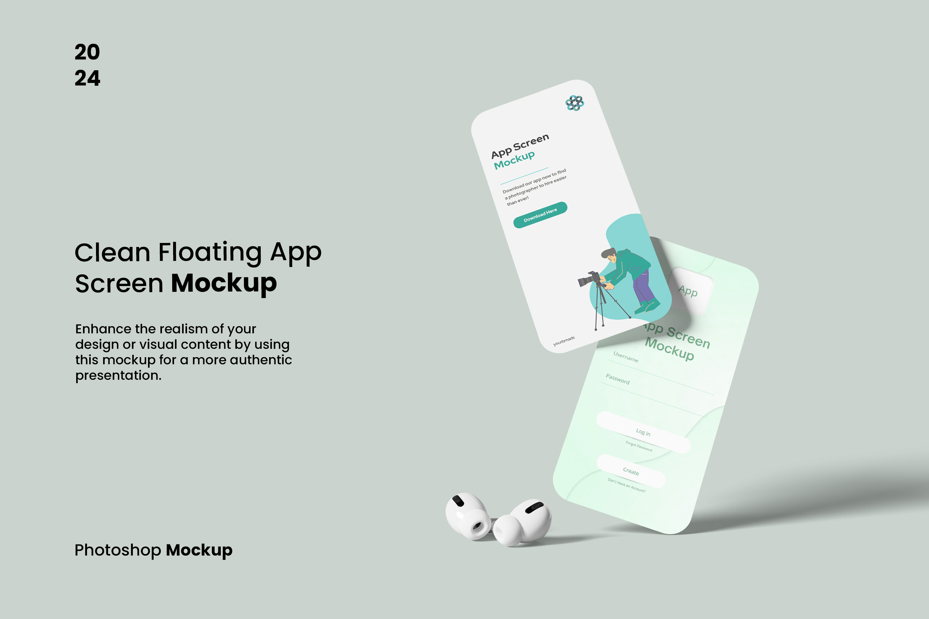 Clean Floating App Screen Mockup Graphic by My Code Std · Creative Fabrica