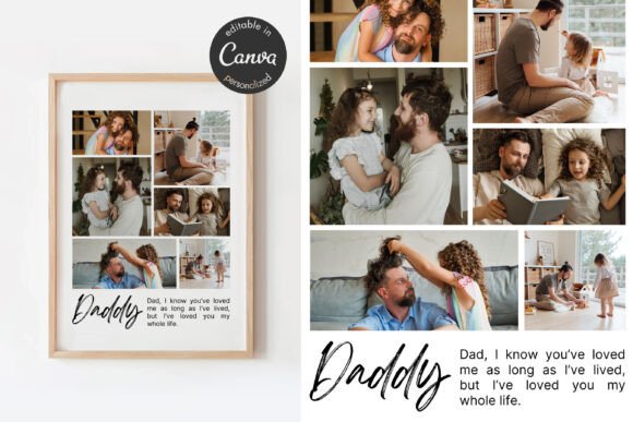 Daddy Grid Photo Collage Canva Template