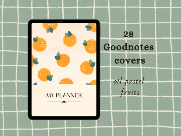 Hand Drawn Fruits Goodnotes Covers