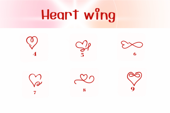 Heart Wing Font PNG with transparent background - Preview 3