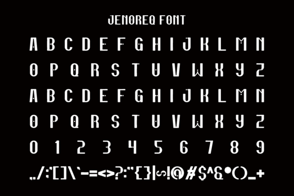 Jenoreq Font PNG with transparent background - Preview 4