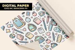 School Elements Digital Paper Graphic by Creative World · Creative Fabrica