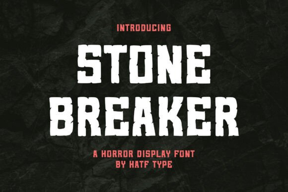 Preview specimen of Stone Breaker blackletter font