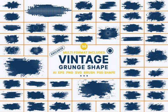 Vintage Grunge Halftone Brush Shape Graphic Actions & Presets By mristudio