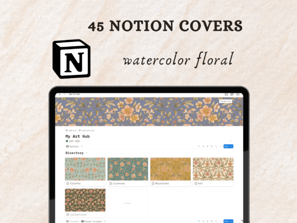 Watercolor Floral Pattern Notion Covers
