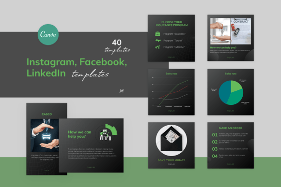 Business Finance Templates for Canva with editable elements