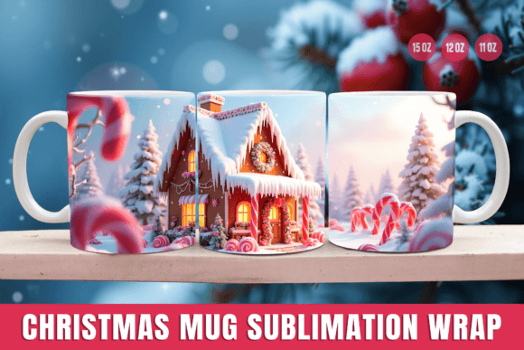 Christmas Mug Sublimation Wrap Graphics