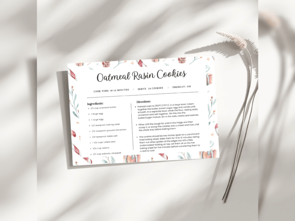 Christmas Recipe Card, Holiday Recipe