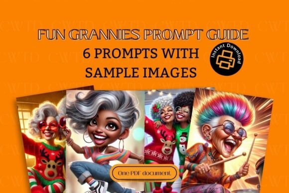 Fun Grannies: AI Art Prompt Guide Graphic by Cre8tively We Tees Digi ...