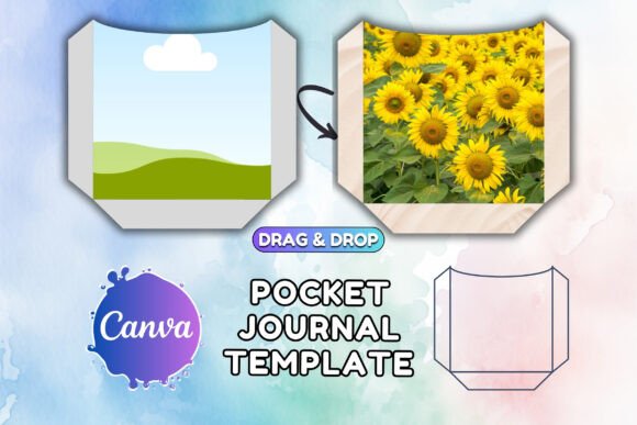 Junk Journal Folio Template Pocket Graphic Print Templates By LostDeLucky