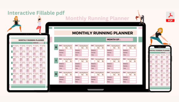 Monthly Running Planner- Interactive PDF
