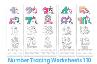 Number Tracing Worksheets 1-10 Graphic by Kdp Vibe · Creative Fabrica