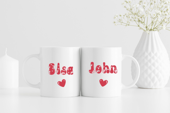 Retro Cute Heart Font PNG with transparent background - Preview 5