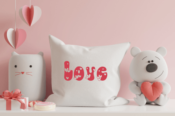 Retro Cute Heart Font PNG with transparent background - Preview 6