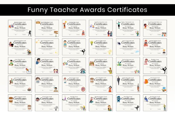 Teacher Humor Award Certificate Template