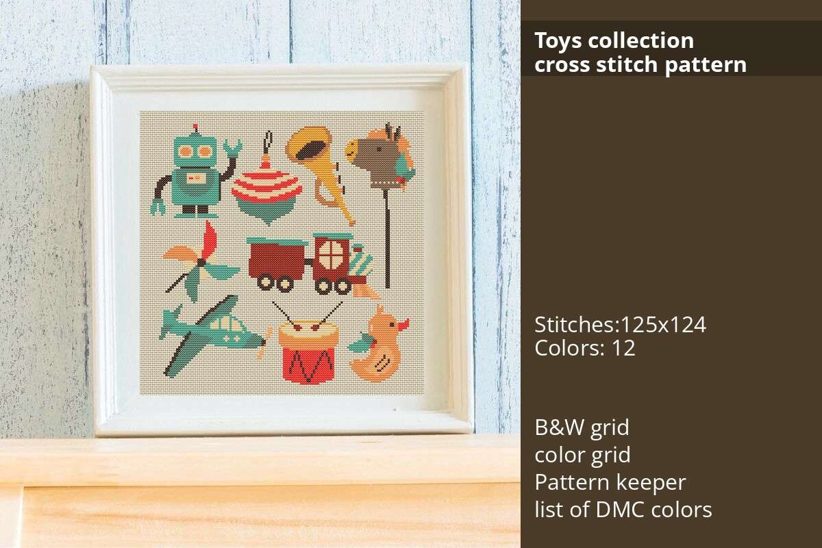 Toys Collection Cross Stitch Pattern
