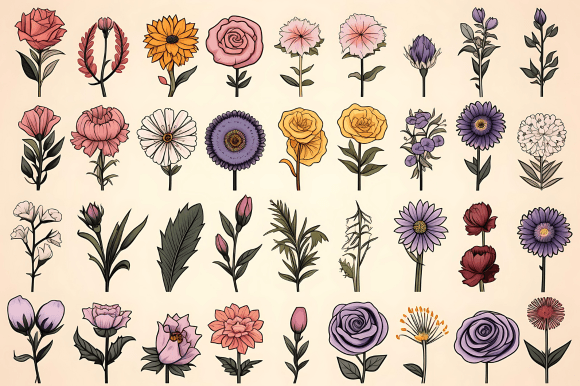 Set Bundle Flower Floral Decoration
