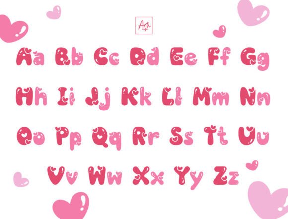 Bubble Heart Font - Preview 1