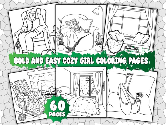 Cozy Girl Easy and Bold Coloring Pages