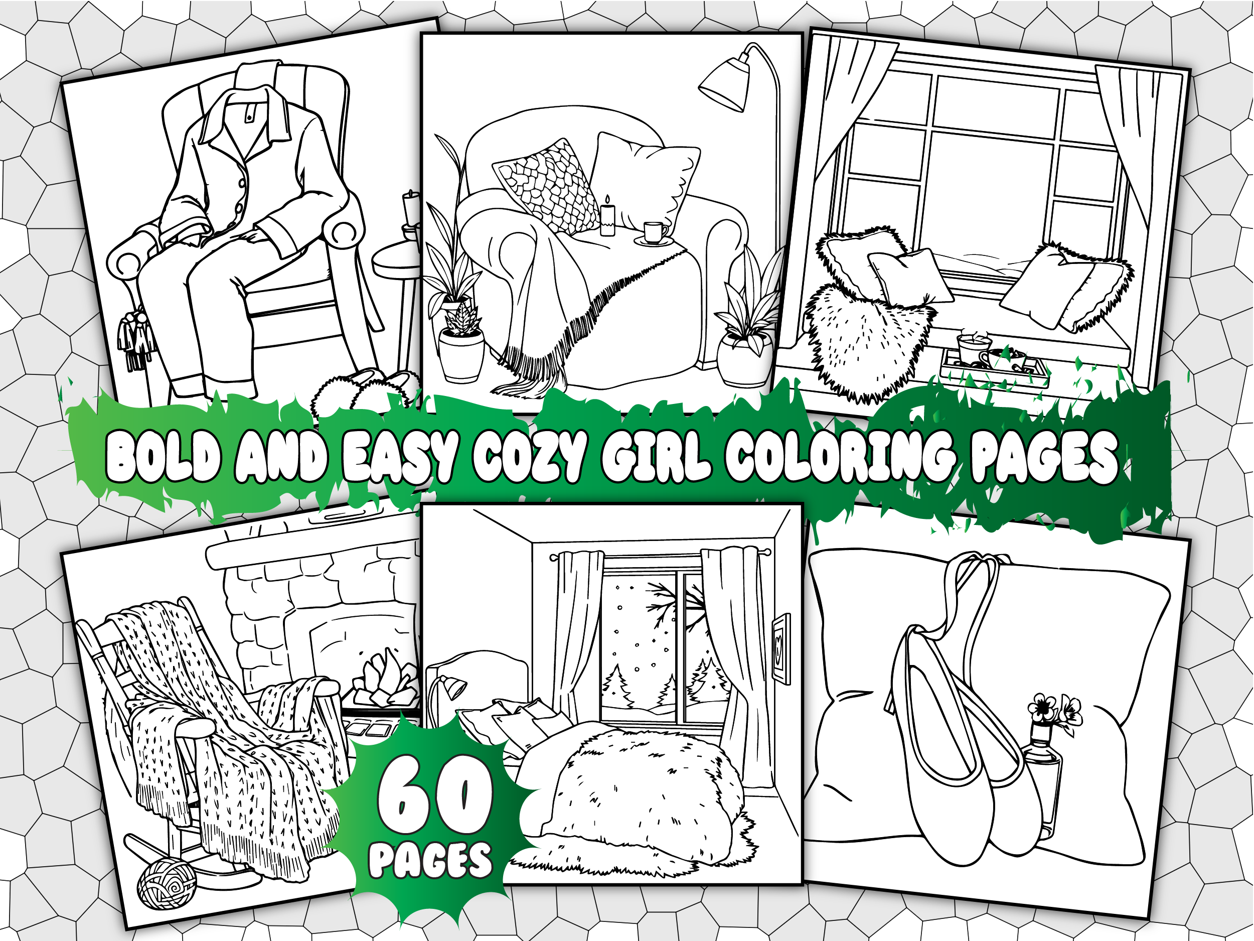 Cozy Girl Easy and Bold Coloring Pages