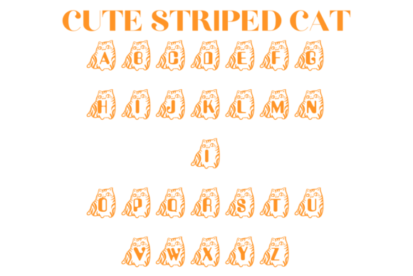 Cute Striped Cat Font - Preview 2