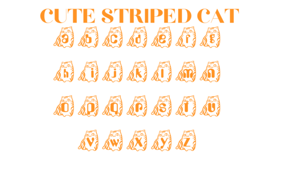 Cute Striped Cat Font - Preview 3