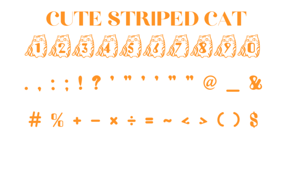 Cute Striped Cat Font - Preview 4