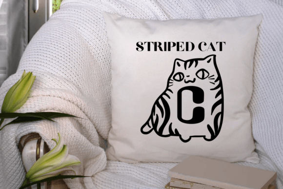 Cute Striped Cat Font - Preview 5