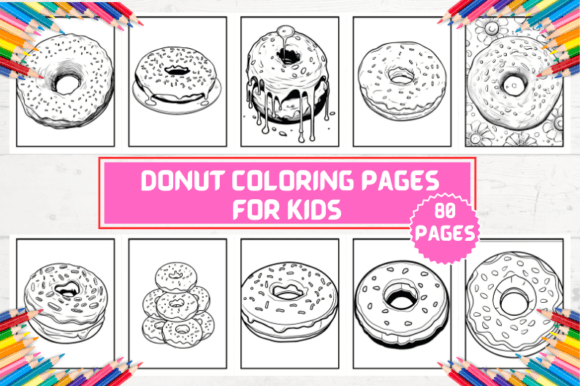 Donut Coloring Pages for Kids
