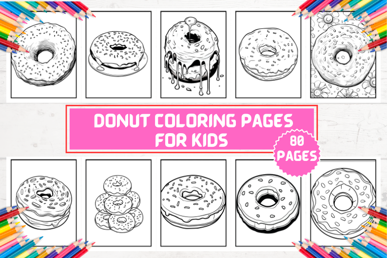 Donut Coloring Pages for Kids