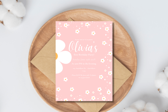Flower Birthday Party Invitation Card