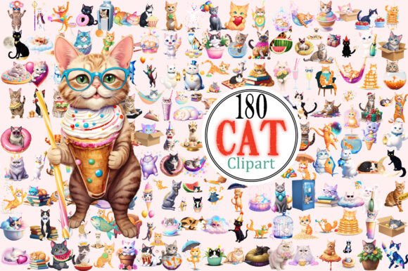Funny Cat Clipart, Cats Clipart Png Graphic by Colourful · Creative Fabrica