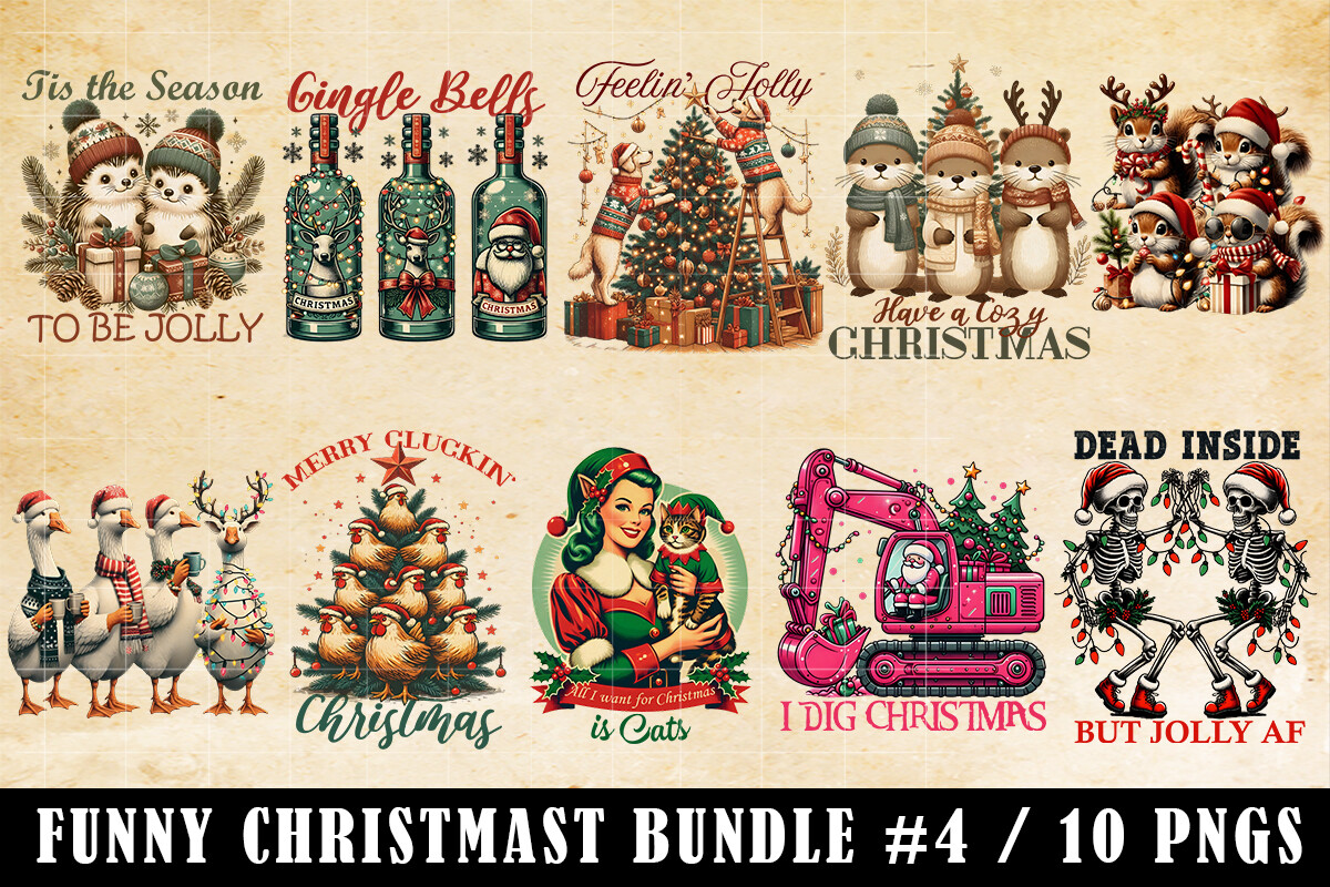 Funny Christmas Sublimation Bundle Graphic by PNKArt · Creative Fabrica