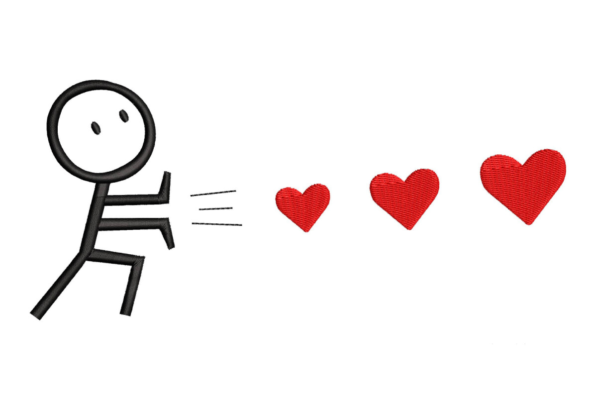 Funny Stickman Hearts Love