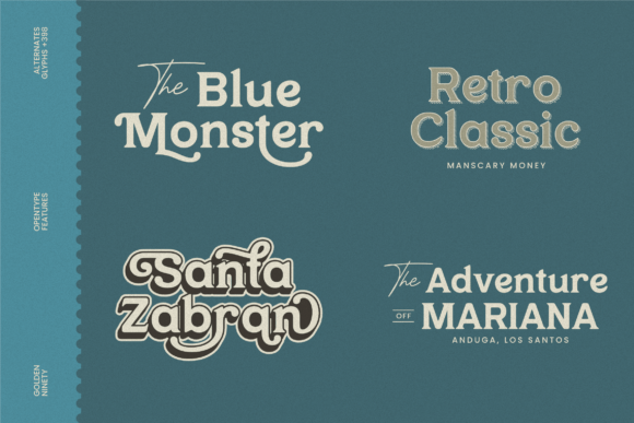 Golden Ninety Font PNG with transparent background - Preview 5