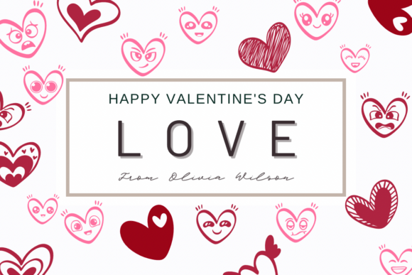 Heart Sticker Font PNG with transparent background - Preview 4