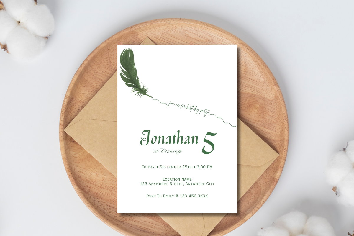 Minimalist Birthday Party Invite Card