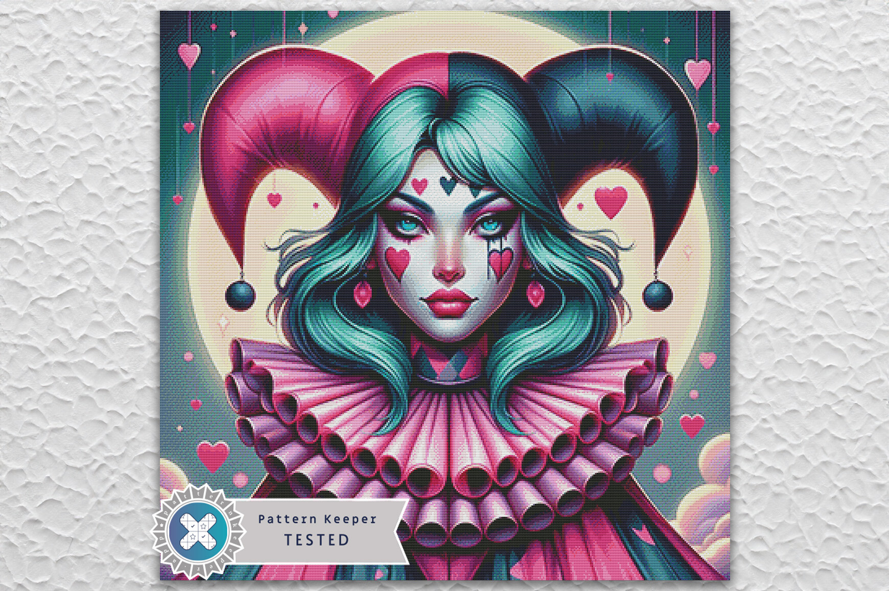 Valentine's Harlequin Cross Stitch PDF