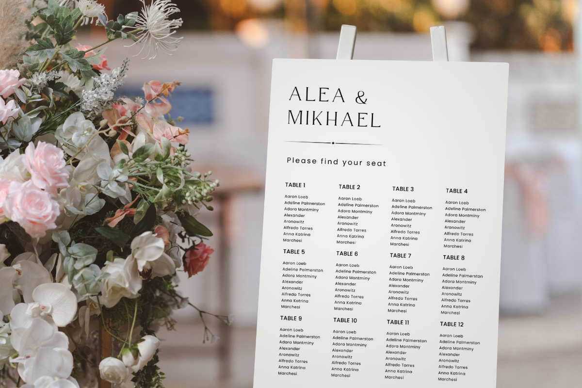 Wedding Seating Chart Template